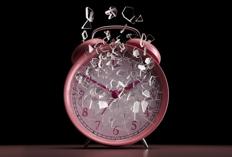 Table Clock Screen Smash royalty free illustration