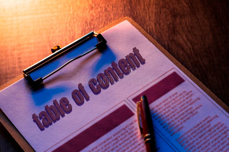Table Of Content Concept On Clipboard Stock Image Image Of Business table-of-content-concept-on-clipboard-stock-image-image-of-business