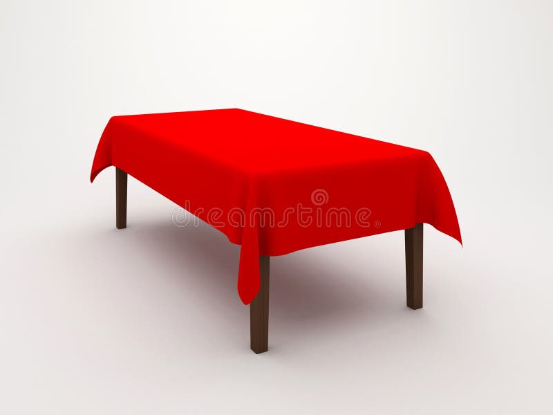 Table covered with a cloth