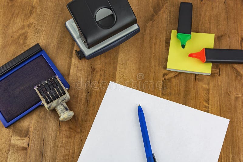 Different Office Supplies are on the Table Stock Image Image of individual, orange 90714279