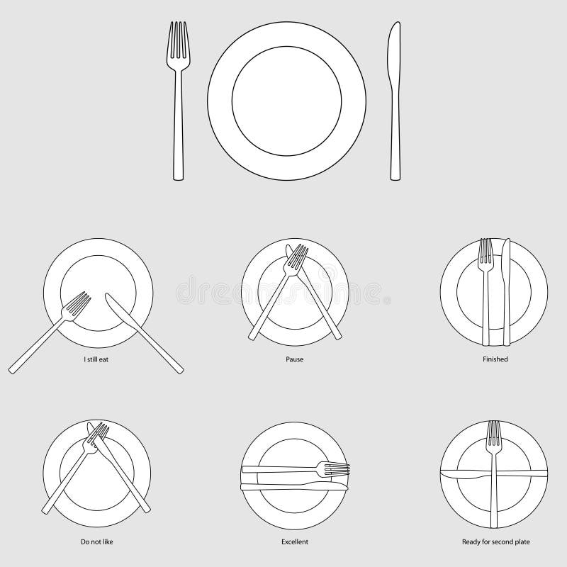 Table Etiquette Illustration Stock Illustrations 819 Table Etiquette