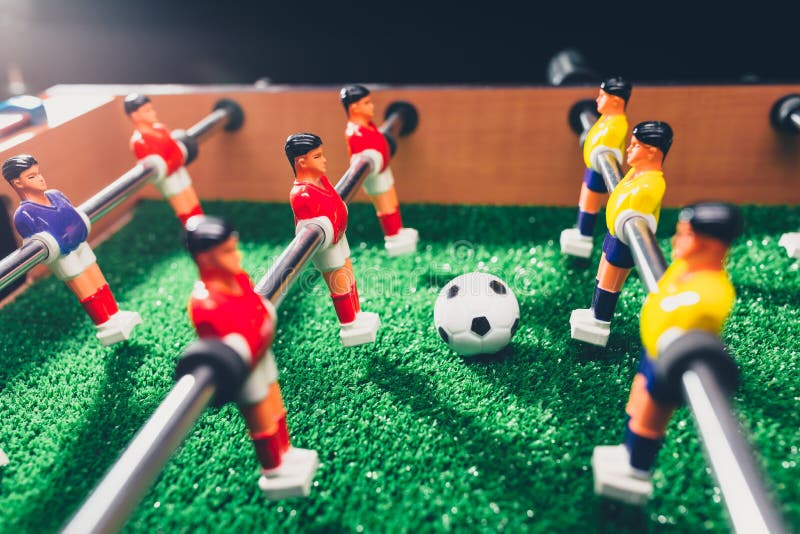 Table Football Soccer Kicker Game Players Stock Image Image of green