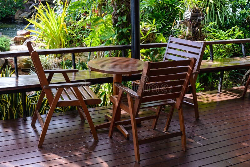 table in garden