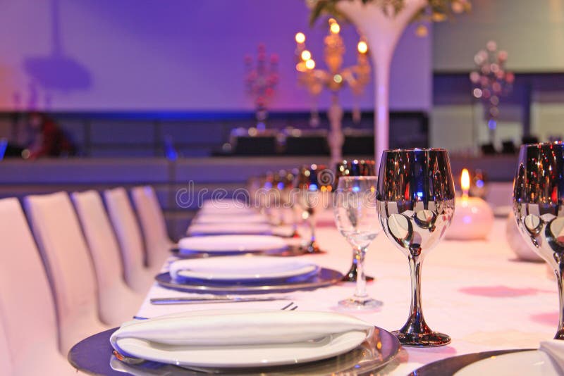 Table laid for a banquet