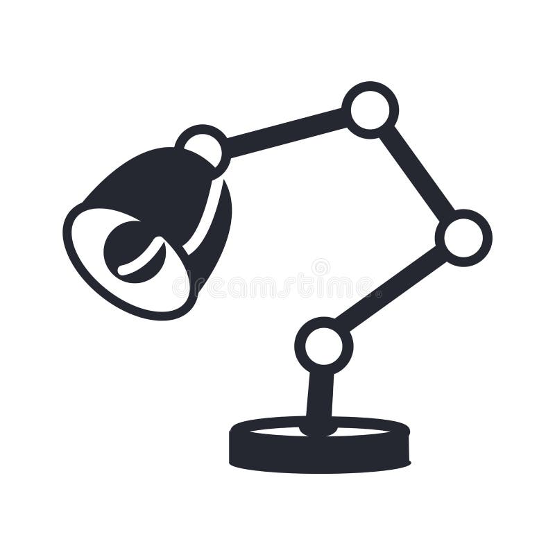 Table Lamp Icon Vector Sign and Symbol Isolated on White Background