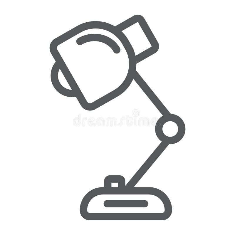 Table Lamp Line Icon, Light and Electricity, Desk Lamp Sign, Vector