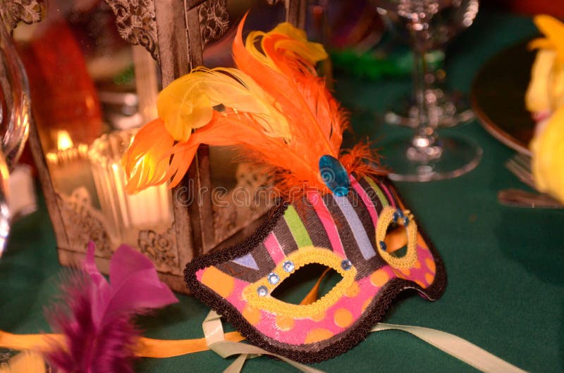 Table mask decoration. stock image. Image of festive 70913863