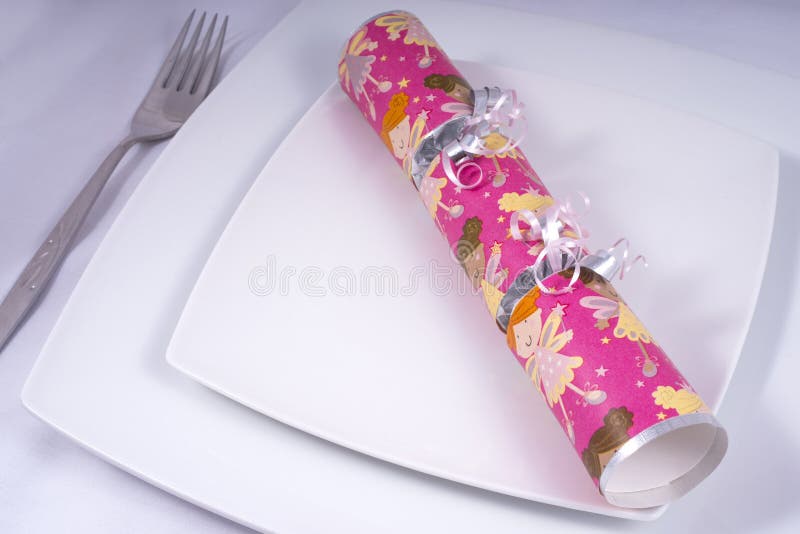 Table Place Setting with a Traditional Cracker royalty free stock photos