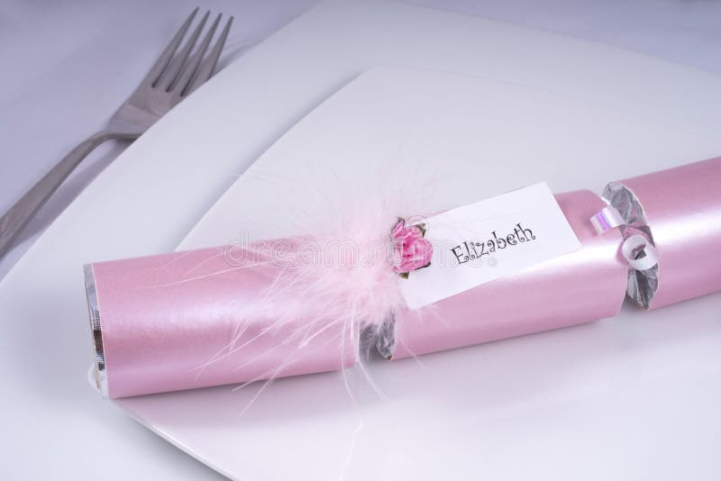 Table Place Setting with a Traditional Cracker royalty free stock photography