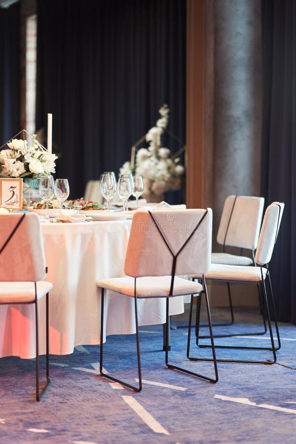 Table set for an event party or wedding reception. royalty free stock photos