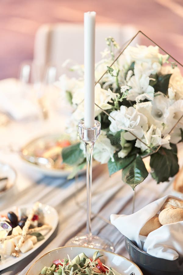 Table set for an event party or wedding reception. royalty free stock photography