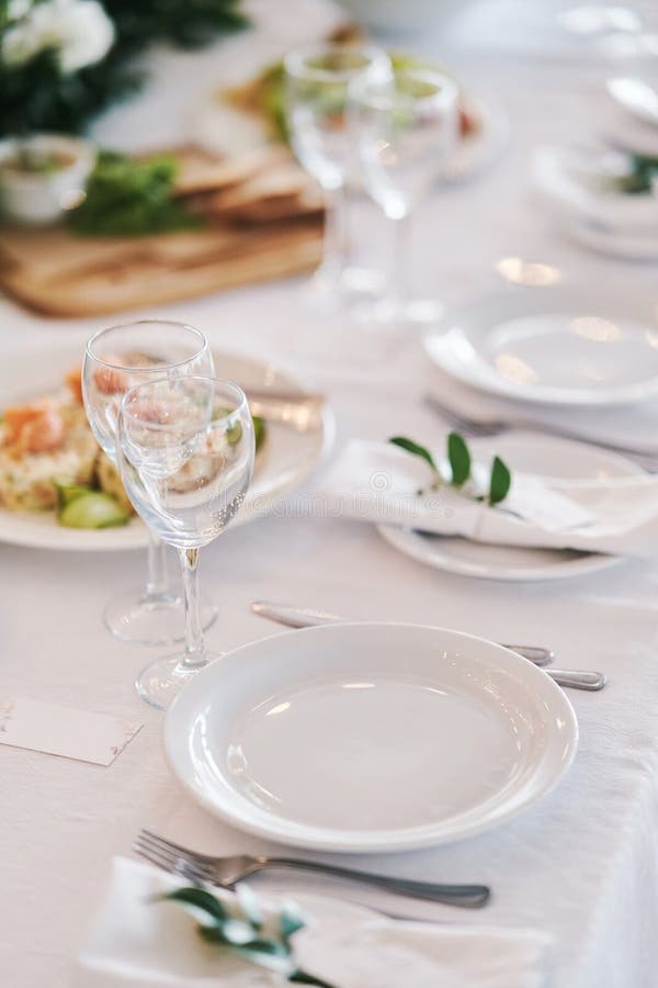 Table set for an event party or wedding reception. royalty free stock images