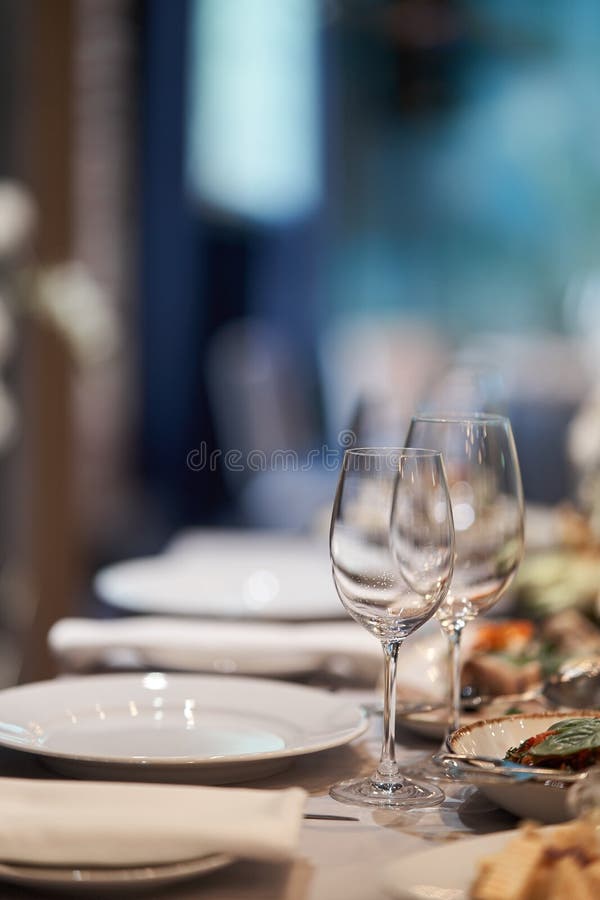 Table set for an event party or wedding reception. stock photography