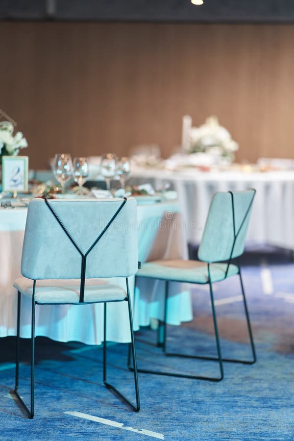 Table set for an event party or wedding reception. stock image