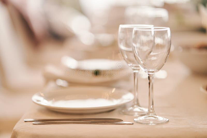 Table set for an event party or wedding reception. royalty free stock photos