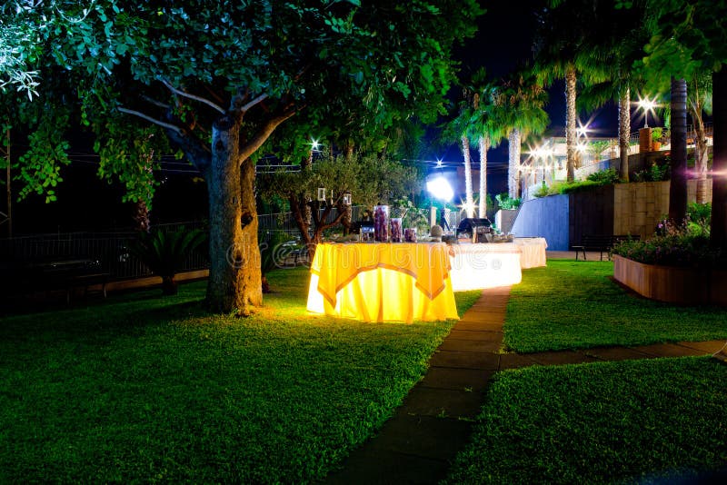 Table set in the garden