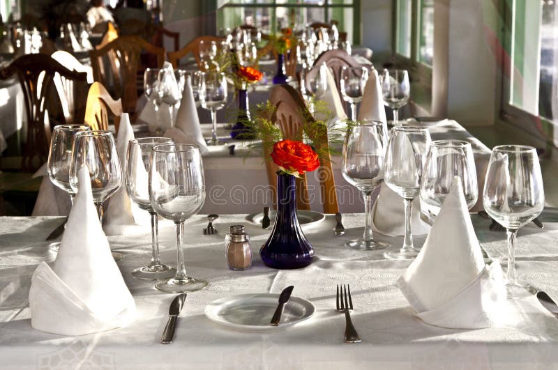 Table is set in a restaurant