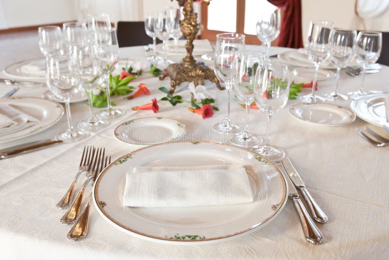 Table setting stock image. Image of couple, groom, flower - 10313865