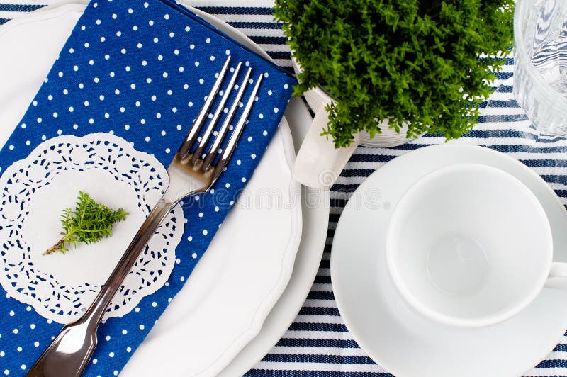 Table Setting For Breakfast Stock Photo - Image of dining ...