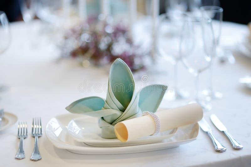 Table setting for an event party or wedding reception