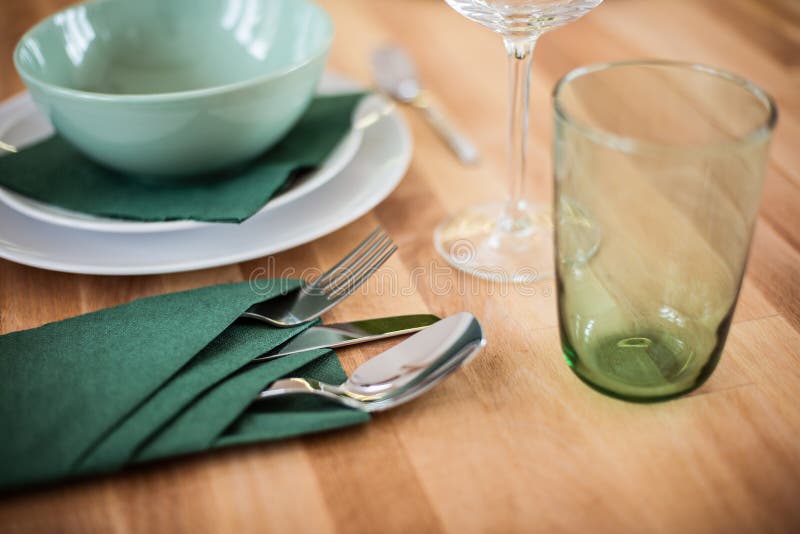 Table Setting with Fork Spoon and Knife Stock Photo Image of