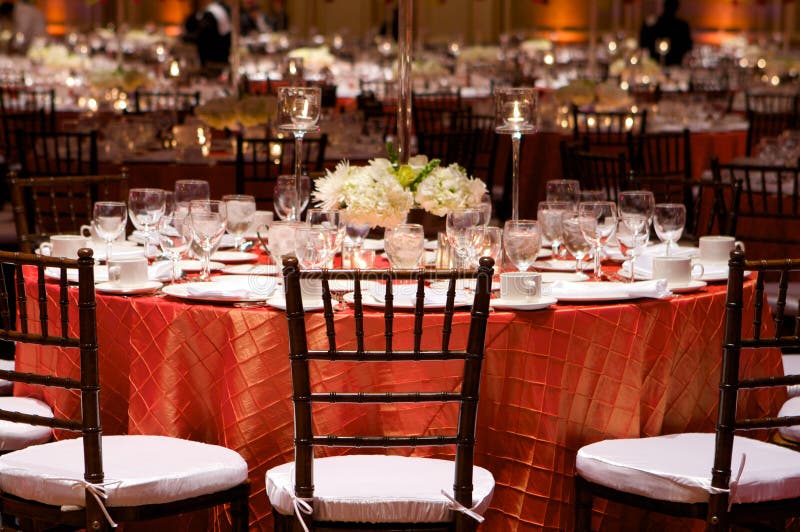 Wedding Reception in Orange Stock Photo Image of marriage, dinner