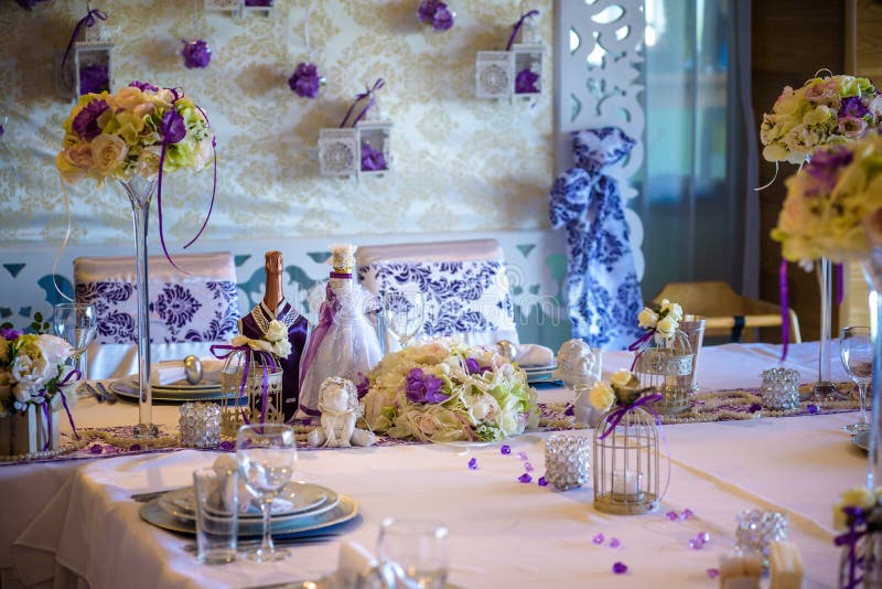 Table setting at a luxury wedding reception stock image Table setting at a luxury wedding reception stock image