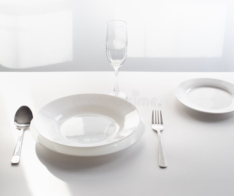 Table Setting in a Restaurant. the Word Closed As a Concept for