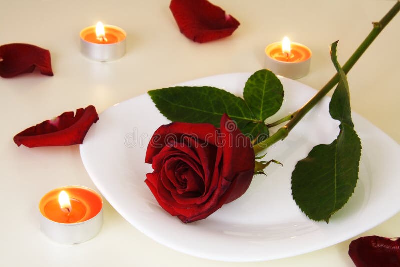 Table Setting for Romantic Candlelight Dinner