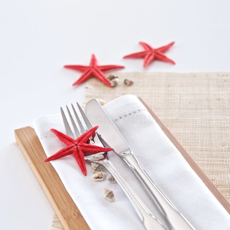 Table setting with seaside theme