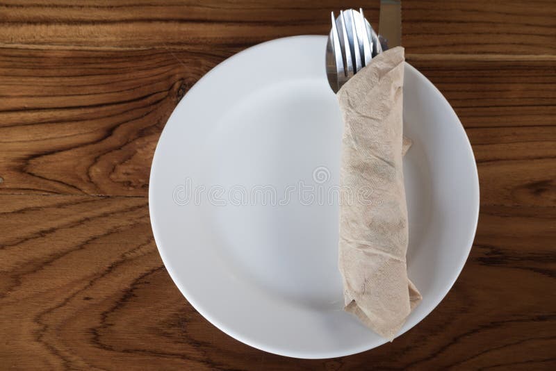 Table settings on wood