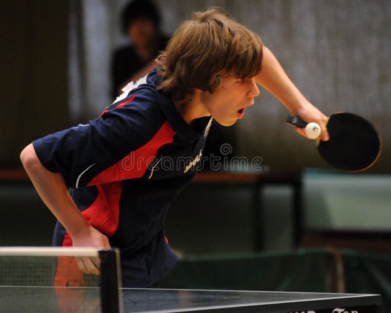 Table tennis action editorial photography. Image of blue 11882742