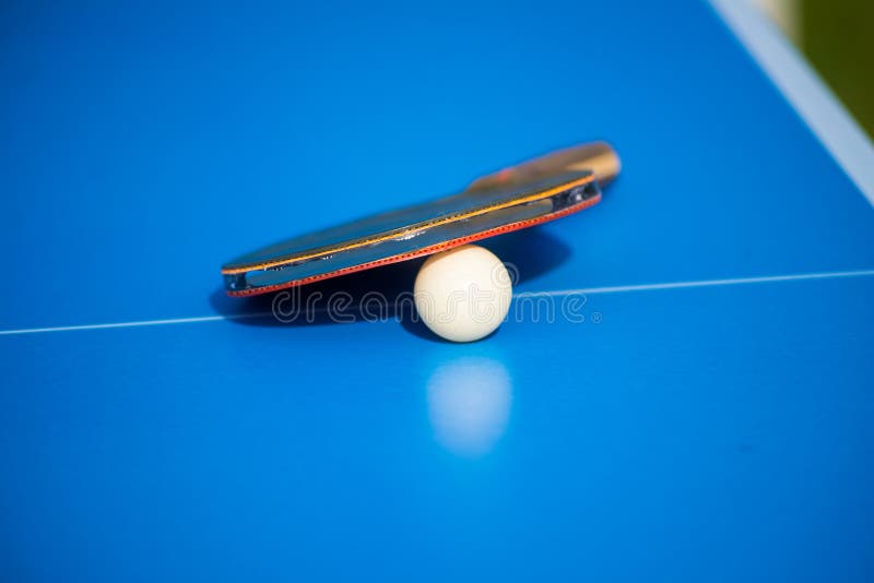 Table Tennis Ball and Paddle Stock Photo Image of garden, motion