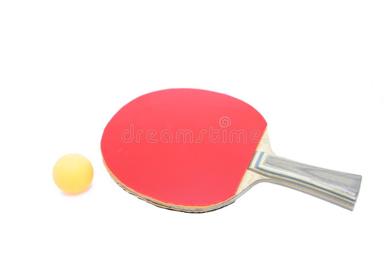 The table tennis bat and ball