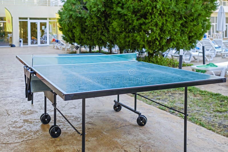 Table for Table Tennis by the Pool 1 Stock Image Image of horizontal