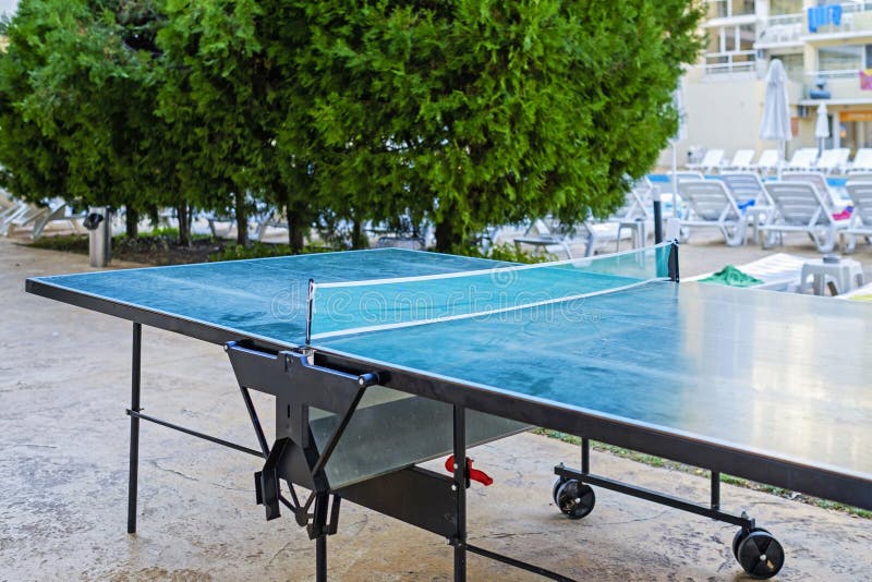 Table for Table Tennis by the Pool 2 Stock Photo Image of paddle
