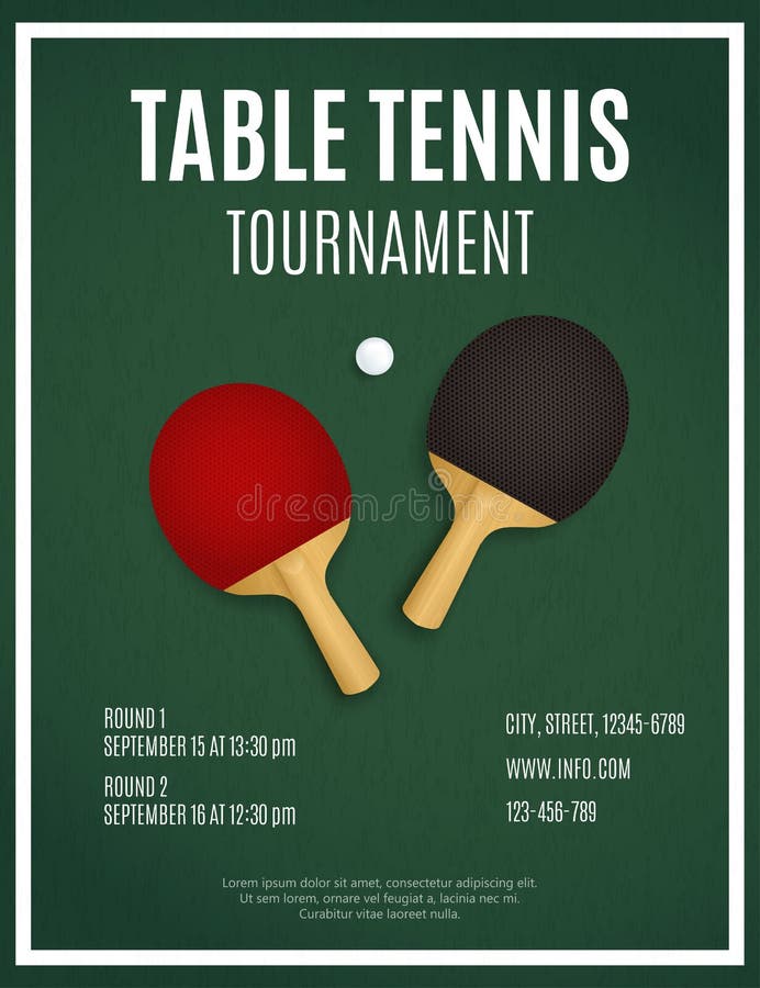 Table Tennis Tournament Poster Vector Design Stock Vector