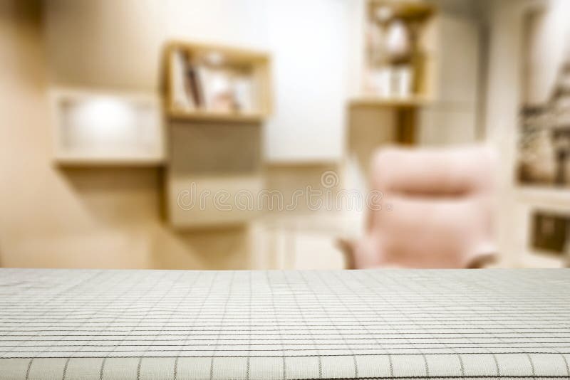 Wooden Table with Blurred Home Interior Background. Empty Space Top for  Your Products and Decoration Stock Photo - Image of interior, blur:  163535478