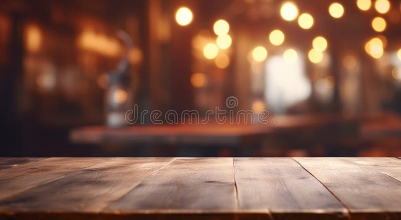 Table top table in a restaurant with blurred background stock image