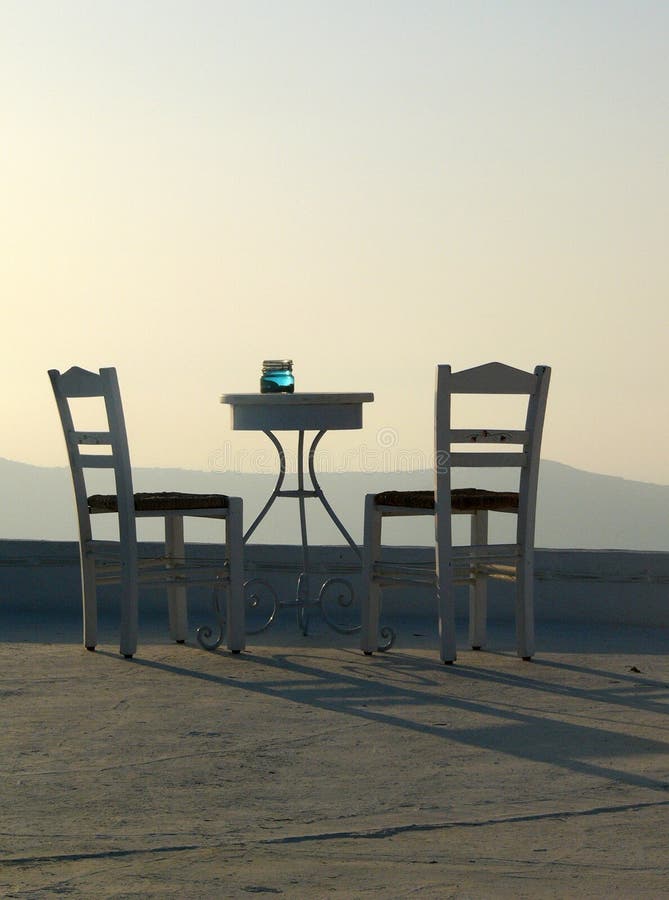 Table and two chairs