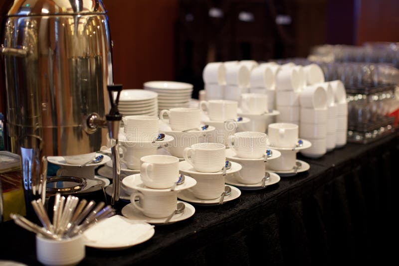 Table Utensils, Spoon, Fork, Coffee Cup Stock Photo Image of color