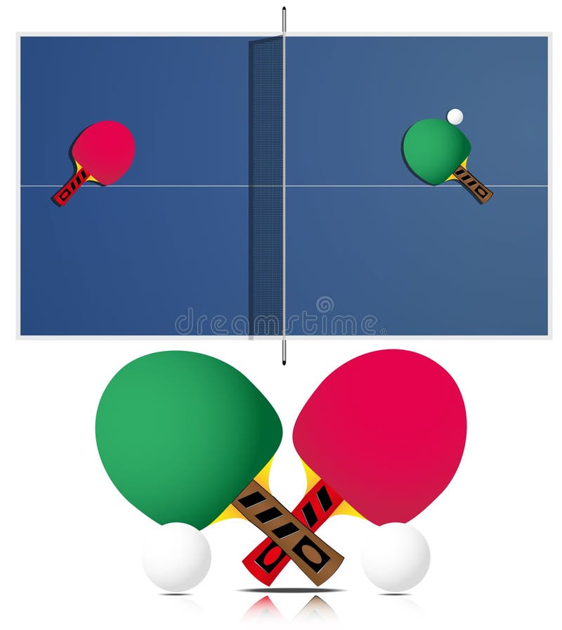 Tableau et raquettes de ping-pong