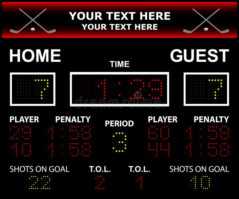 TABLEAU INDICATEUR D'HOCKEY DE DEL Illustration de Vecteur