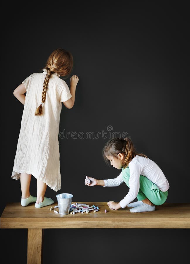 Dessin au Tableau Noir Imagination Créative Idée Concept images stock