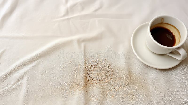 Tablecloth coffee stain ring royalty free illustration