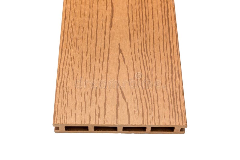 Tablero compuesto del decking con los granos de madera en blanco imagenes de archivo Tablero compuesto del decking con los granos de madera en blanco imagenes de archivo