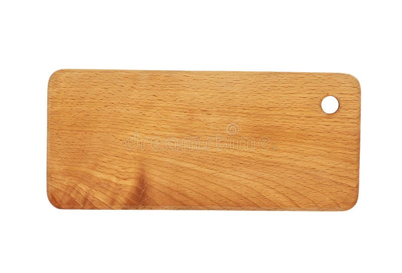 Tablero De Corte De Madera Maciza Rectangular Aislado De Fondo Blanco