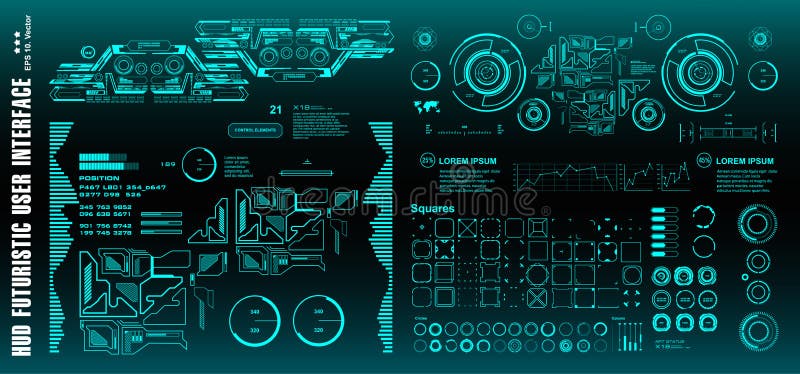 Tablero de instrumentos futurista del hud de la ciencia ficción exhibir la pantalla de la tecnología de la realidad virtual, blan foto de archivo