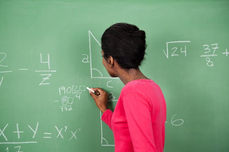 Tablero de Solving Mathematics On del profesor de sexo femenino