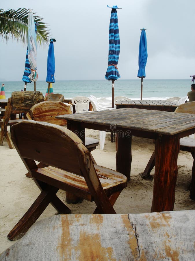 Tables at the beach